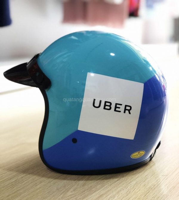 mũ bảo hiểm 3/4 in logo Uber