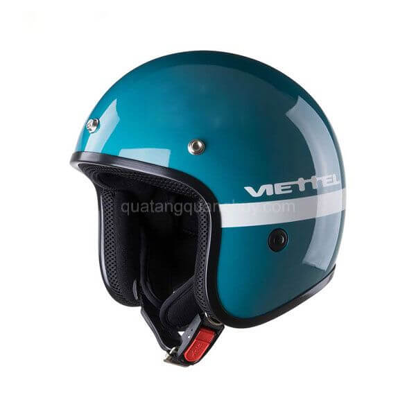 mũ bảo hiểm 3/4 đầu in logo Viettel